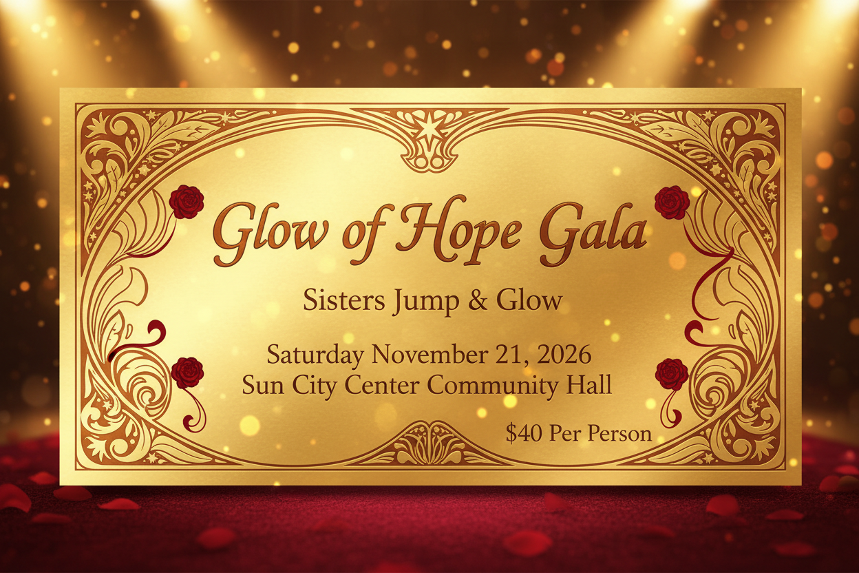Golden ticket for the Glow of Hope Gala