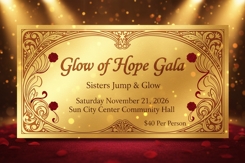 Golden ticket for the Glow of Hope Gala